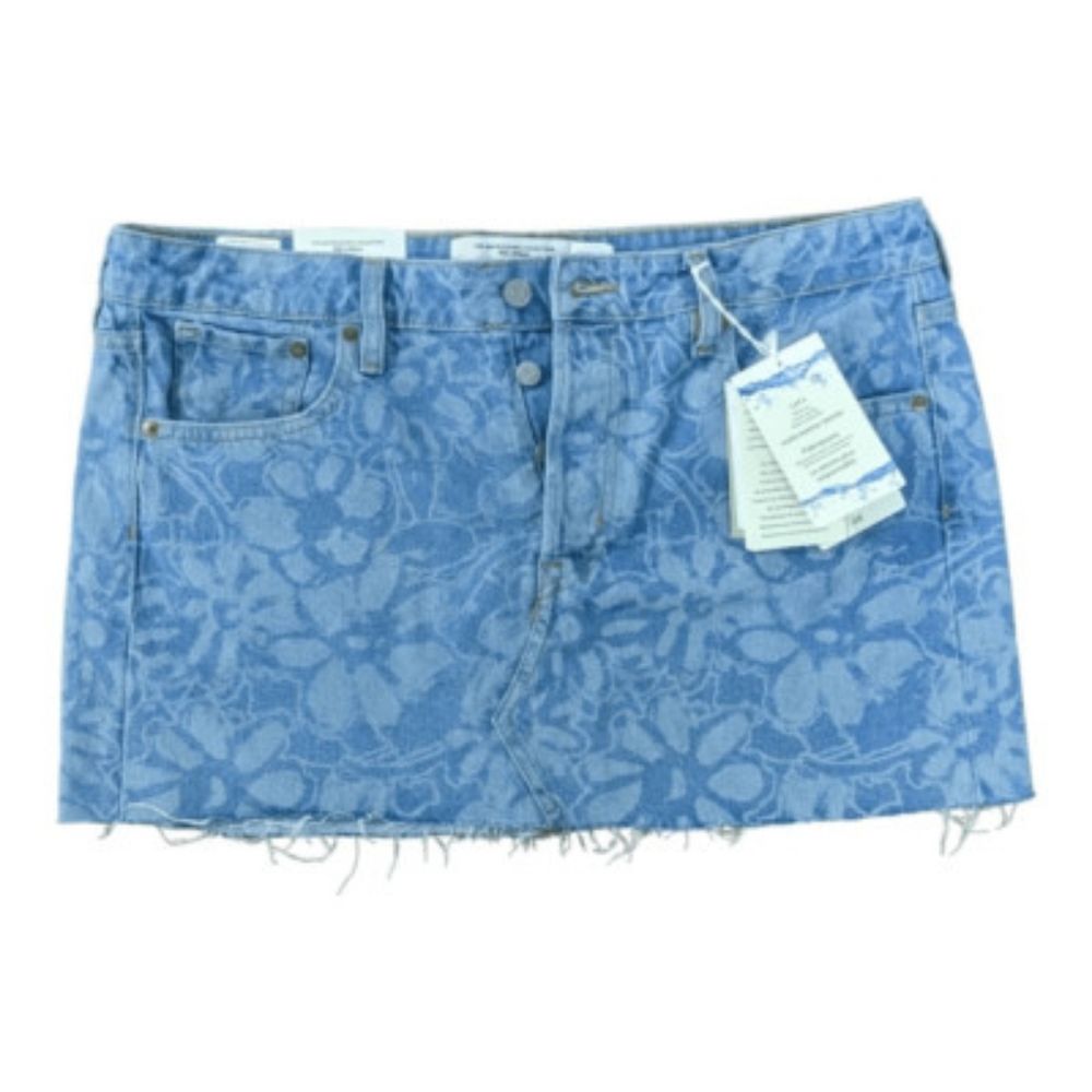 H&M Blue Floral Mini Skirt